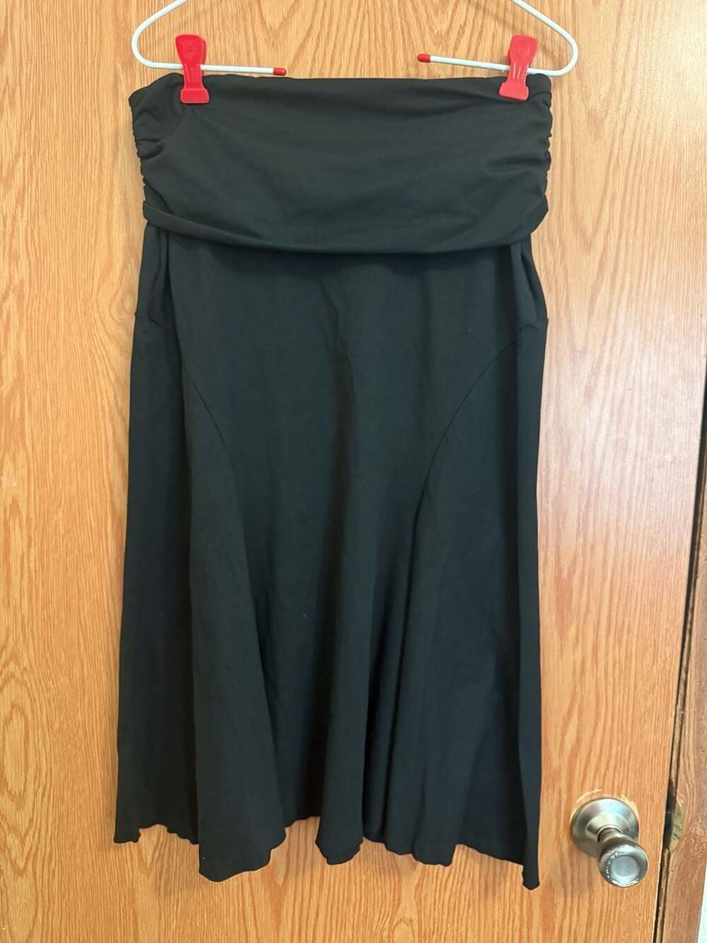 Black Fold-Over Waist Skirt Size S
